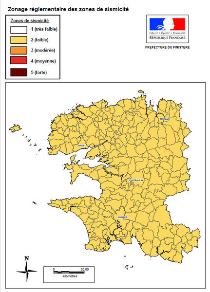 zones sismicité Finistère
